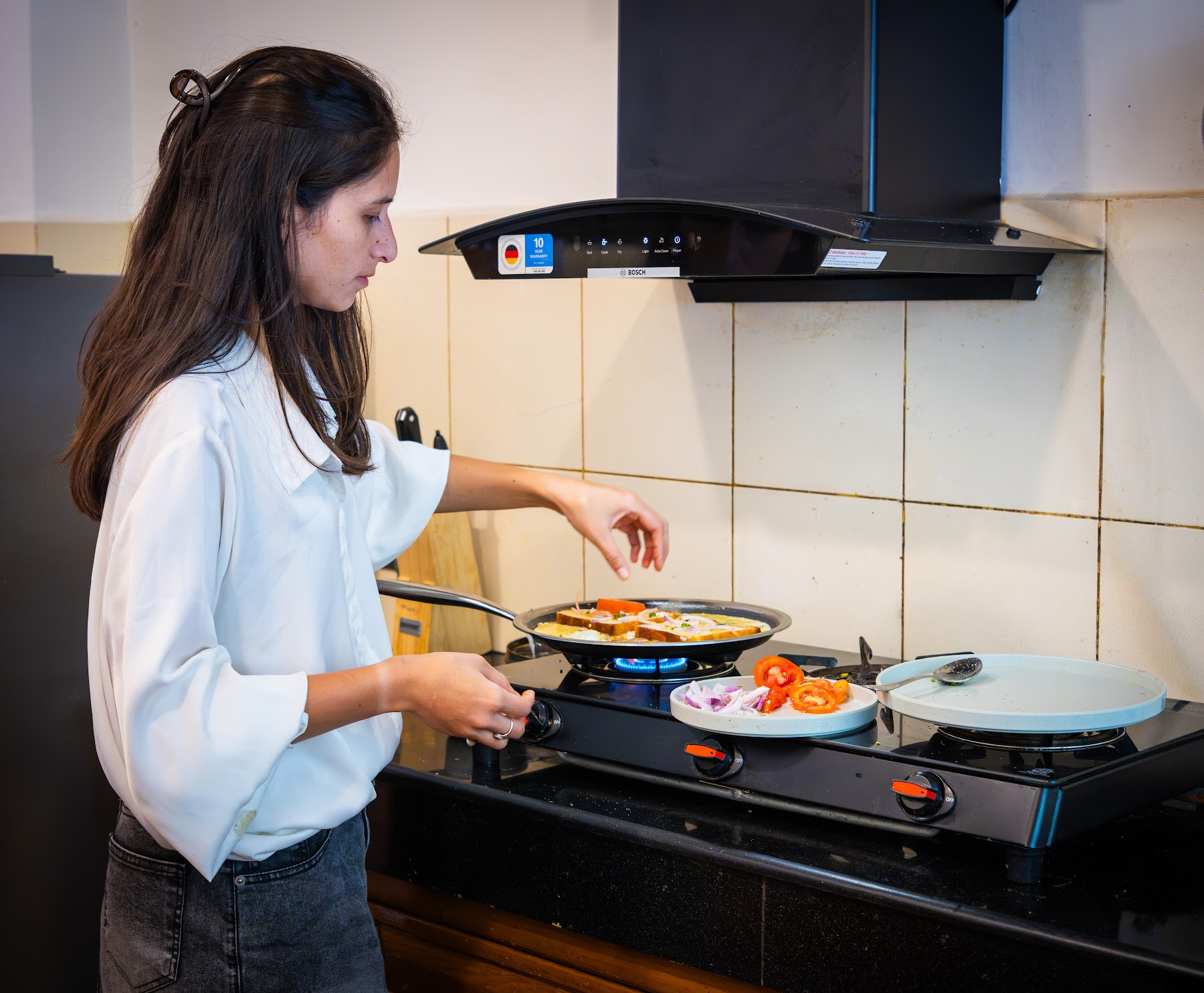 Cooking in the guest kitchen